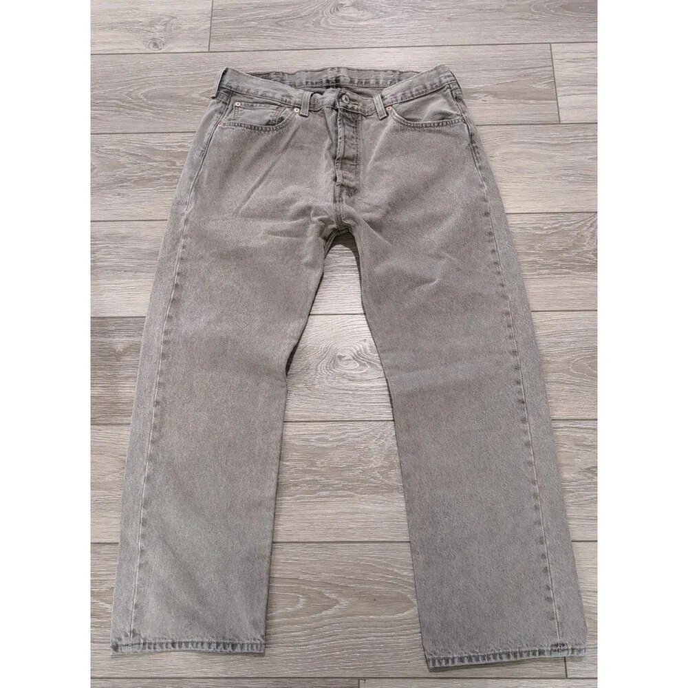 LEVI'S 501 RARE PEWTER COLOR BUTTON FLY DENIM JEANS MEN'S 38X30 EGYPT EUC